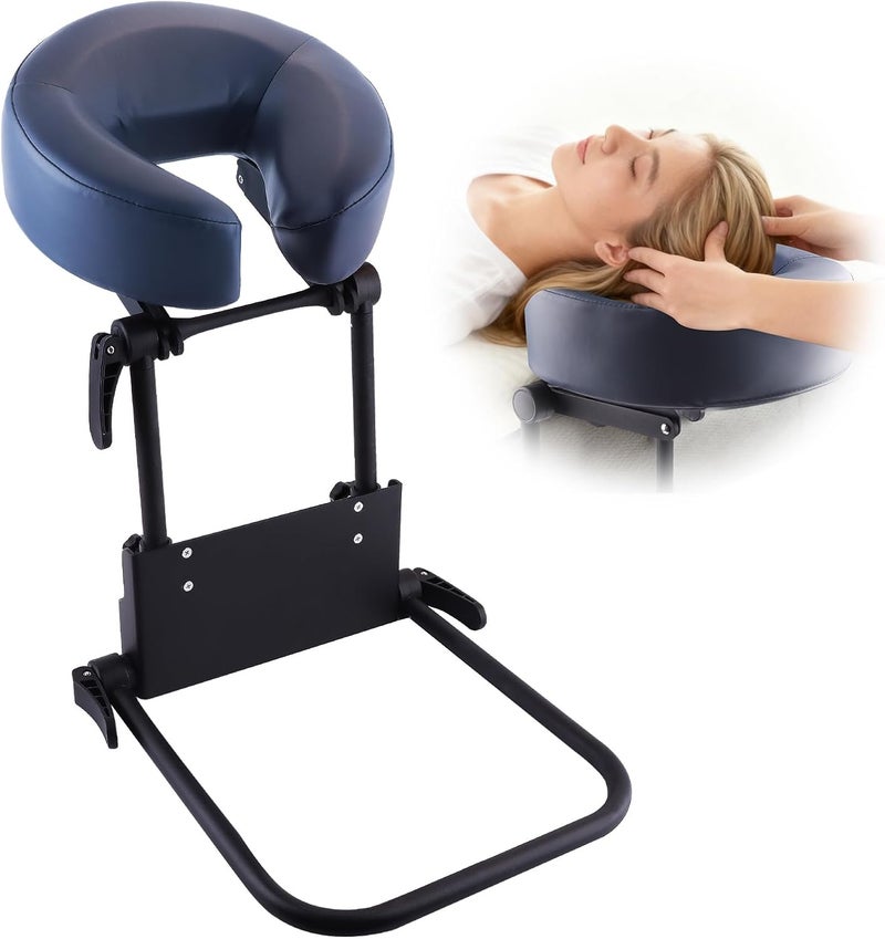 TOROKOM Adjustable Headrest Face Pillow Cradle, Massage Home Mattress Top Massage Kit Face Pillow Cradle & Face Cushion Support Bracket（Blue） - Image 1